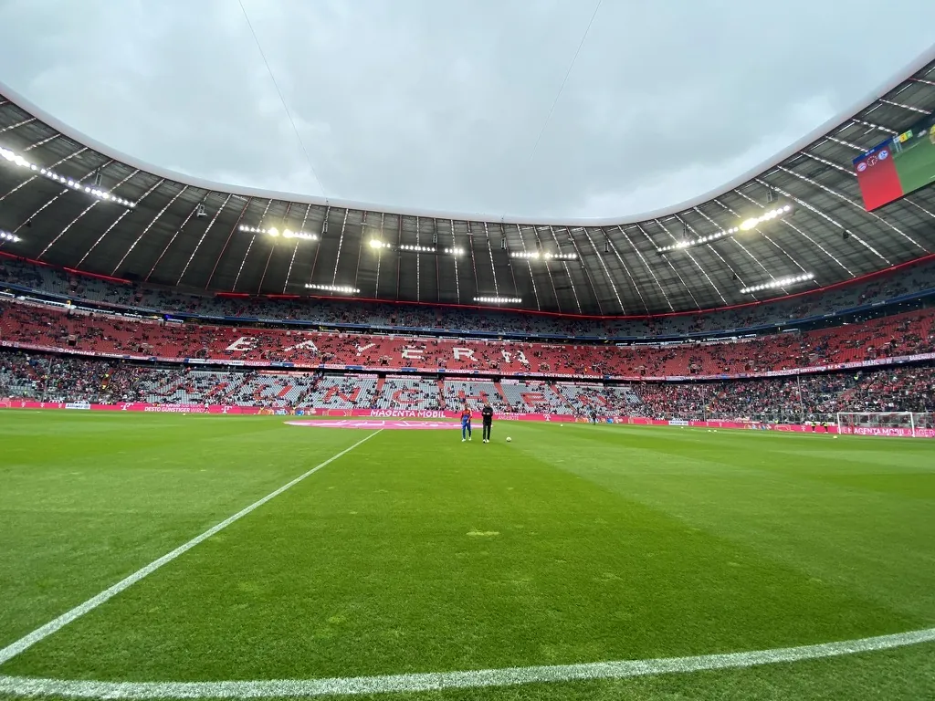 Professional stadium before kick-off